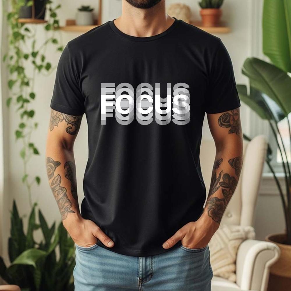 New Summer 100 Cotton Focus TShirt Focus Visual Ghost Letter Minimalist Cool Street Style Oversized Breathable Short Sleeve