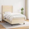 3128090 vidaXL Divan Bed and Mattress Cream 90x190 Cm Fabric