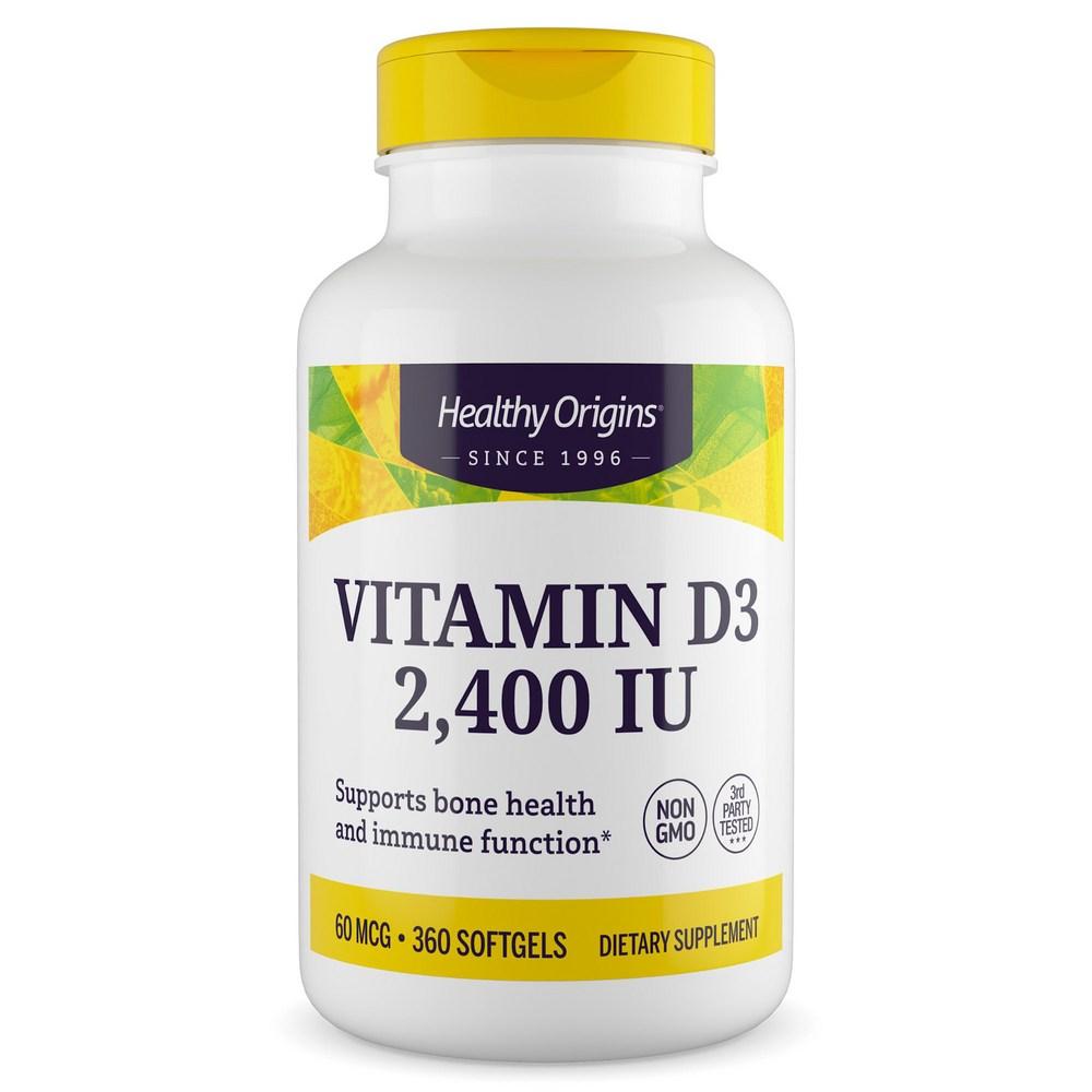Healthy Origins Витамин D3 2400 МЕ Мягкие капсулы 1 шт 360 таблеток