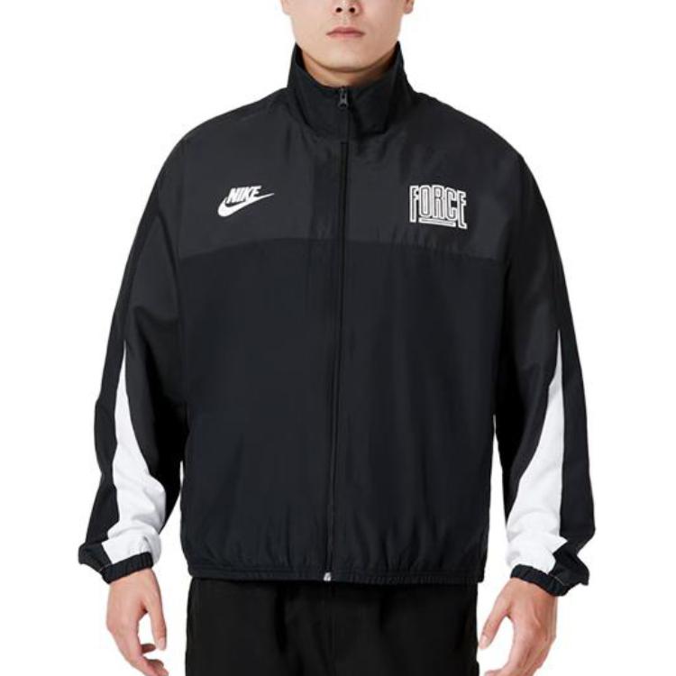 Nike Дышащая повседневная куртка с логотипом, мужская верхняя одежда, черная FB6981-010
