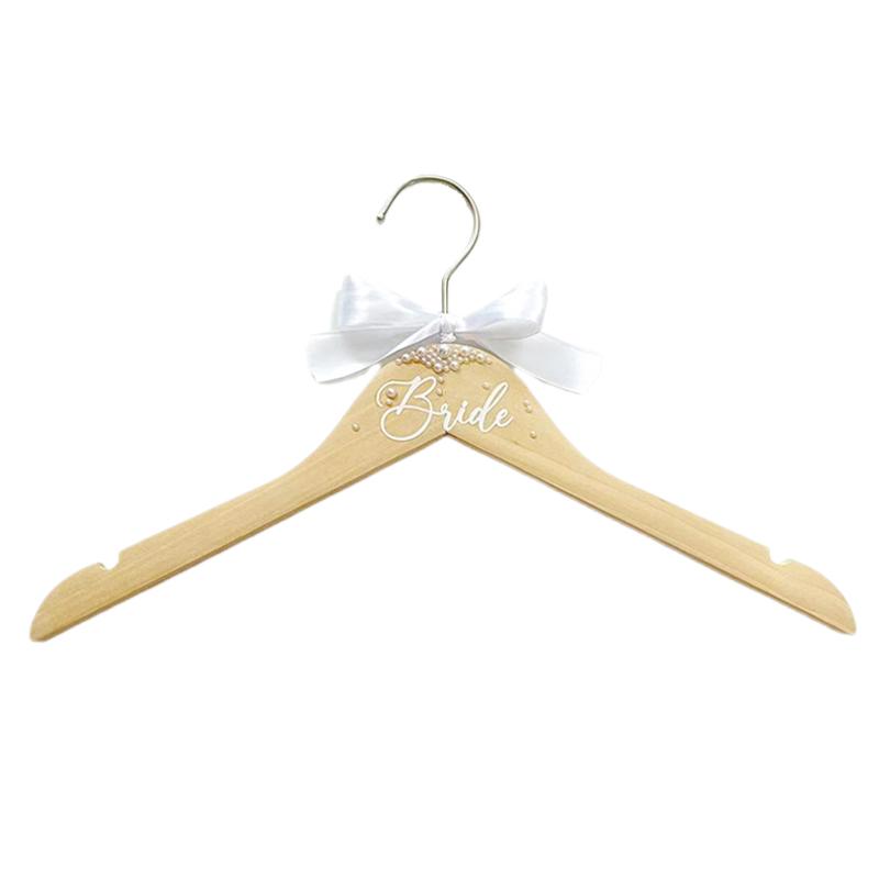 1 шт. Ленточная вешалка-бантик с жемчужными акцентами, свадебная вешалка, девичник, деревянные свадебные вешалки, подарки жениху и невесте 38 см