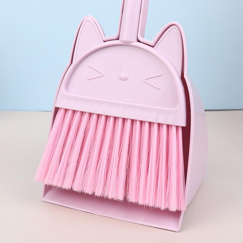 1 Set Cartoon Flexible Bristles Kids Pretend Play Toddlers Indoor Outdoor Floor Sweeping Tool Kit Mini Children Broom Dustpan