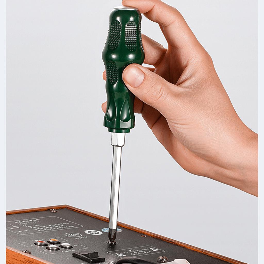 Magnetic Screwdriver One Character and Phillips Made In China, Cushion Grip, Suitable for Household use,Green