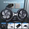 OFFEREE Car Fan, Car Fan, USB Type, Quiet, Car Backseat Fan, 3 Levels of
