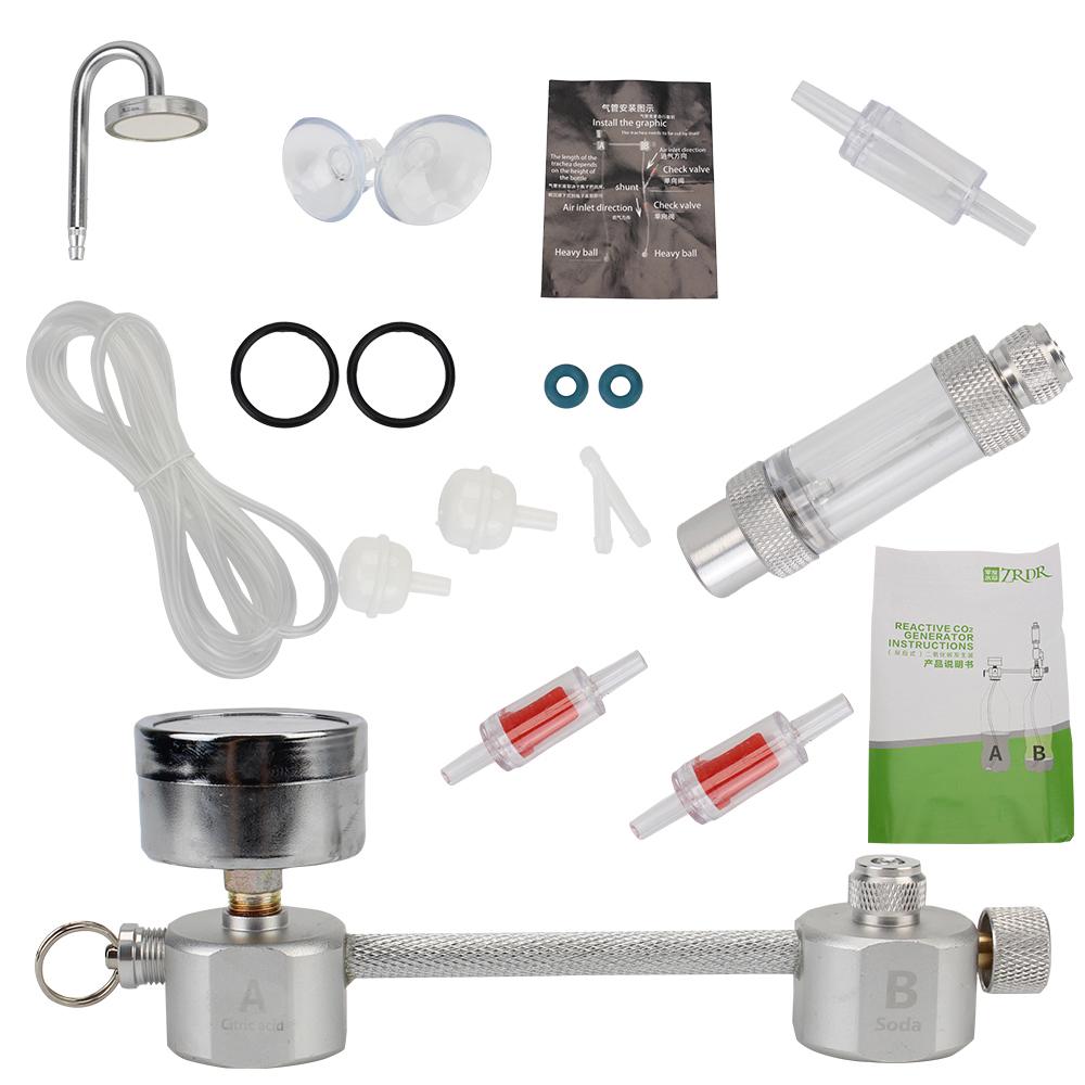 Для роста водных растений генератор CO2 счетчик пузырьков диффузор аквариумный генератор CO2 система комплект DIY с электромагнитным клапаном