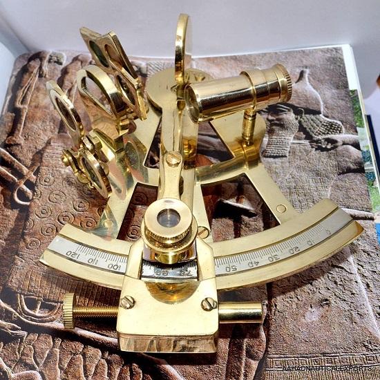 Solid Brass Sextant Nautical Working Instrument Astrolabe Ships Maritime Gift
