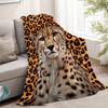 Leopard Print Flannel Throw Blanket Stylish Soft Cozy Fleece for Sofa Office Car All Season Fun Gift 150x200cm 59x79in