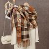 Fashion Letter Printed Cashmere Scarf Women Winter Shawl Luxury Thick Warm Wraps Tassels Muffler Foulard Bufanda Echarpe Poncho