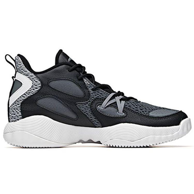 Anta Wind Tunnel 1 Support Mid-Top Basketball Shoes Men Sneakers Black Gray 112021617S-2