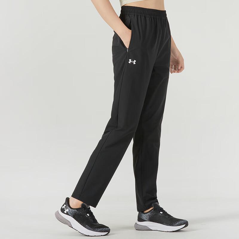 Under Armour Однотонные дышащие спортивные повседневные брюки женские, черные 23600702-001