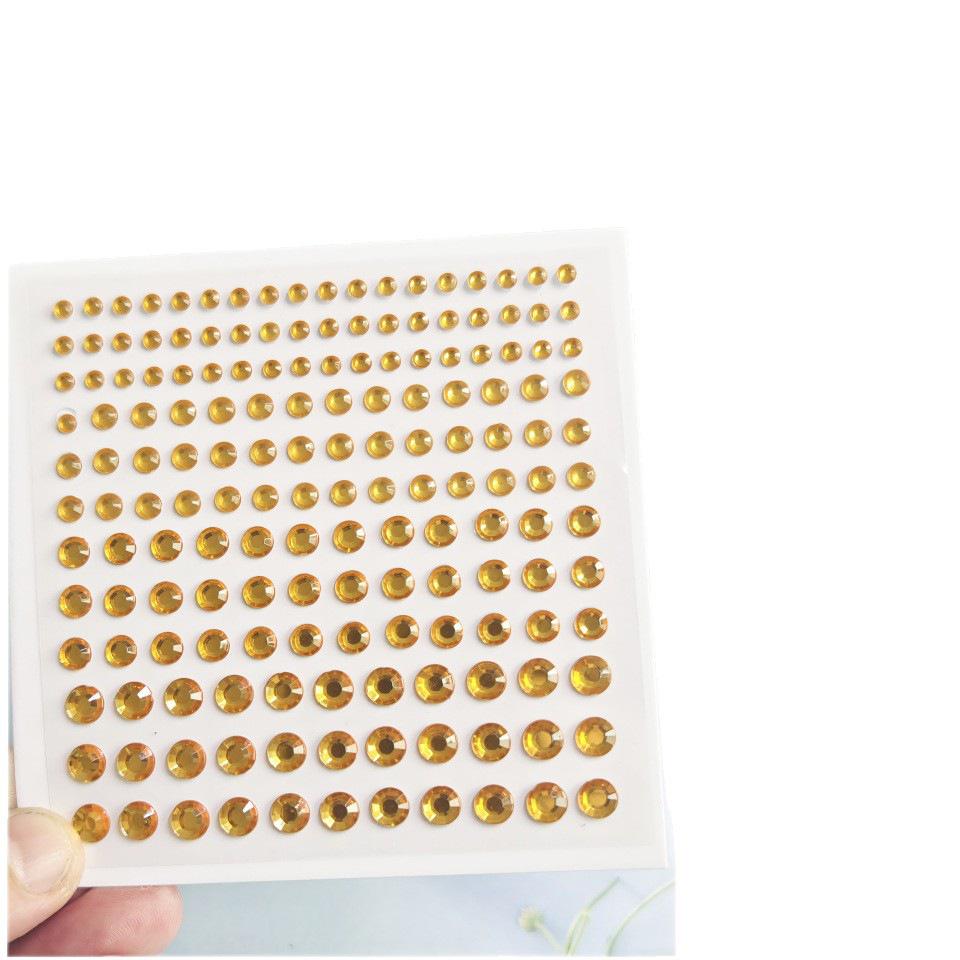 Yellow Rhinestone Heart Bow Face & Nail Stickers