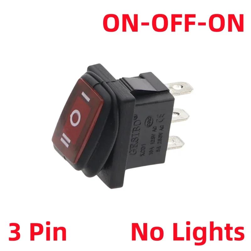 1PCS KCD1 waterproof mini toggle switchs no light latching 3gear 3pin ON-OFF-ON button rocker switch AC 250V/6A 125V/10A