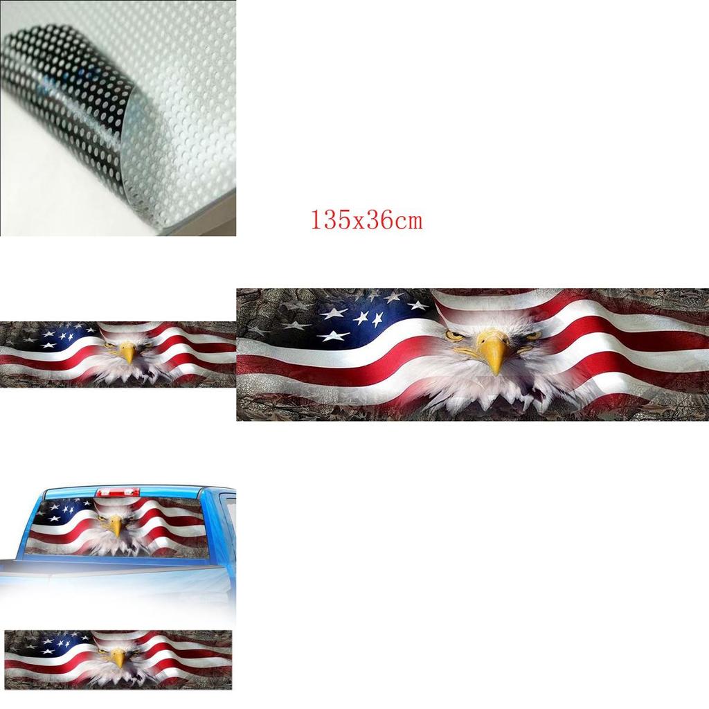 Премиум Качества Американский Флаг Орел Графическая Наклейка Тонировка Окна Для Задней Двери Кузова Пикапа