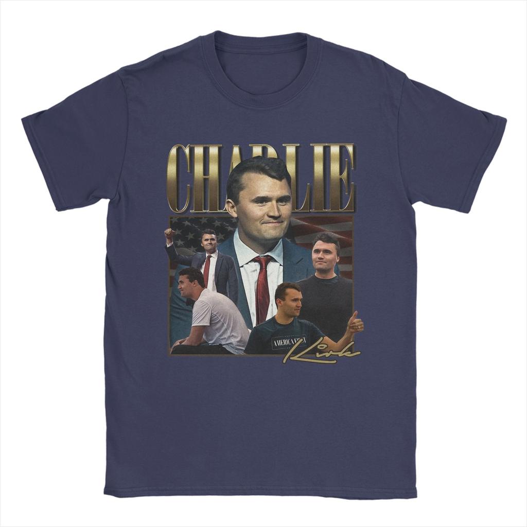 Men's Charlie Kirk T Shirts  100% Cotton Tops Fashion Short Sleeve Crewneck Tee Shirt Gift Idea T-Shirt