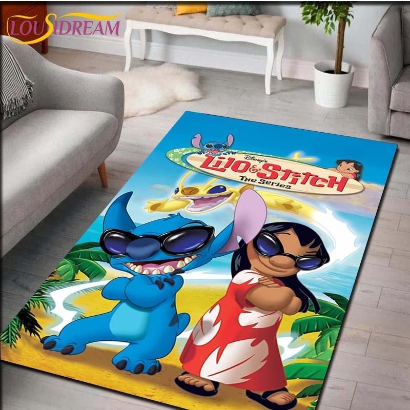 Мультяшный Аниме Стич Ковер для Гостиной Фигурка Напольные Коврики для Спальни Детский Игровой Ковер Кухня Ванная Нескользящий Коврик