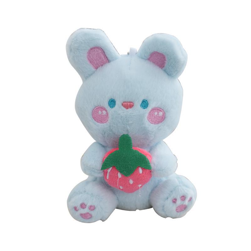 Adorable Cute Plush White Rabbit Keychain Creative Fruit Bunny Plush Toy For Girls