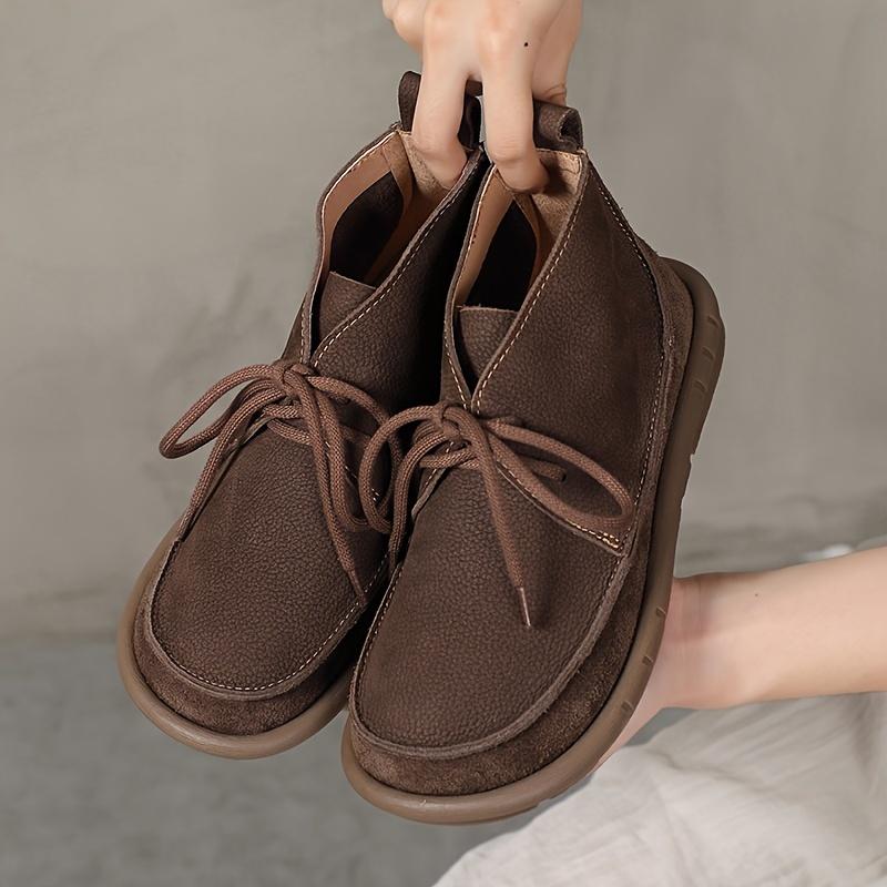 Женские короткие ботинки из кожи, Мягкая подошва, Мягкая поверхность, Супер удобные, Большая подошва, Широкая стопа, Тонкие, Модные, Универсальные повседневные короткие ботинки, Ботинки Мартинс