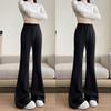 Женские спортивные брюки новые осенние драпированные микро-клеш брюки с высокой талией тонкие маленькие черные повседневные брюки