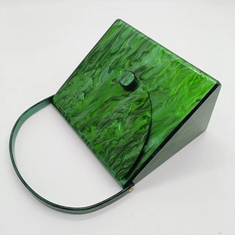 2025 New Fashion Women Marble High-end Acrylic Handle Handbags Luxury Evening Clutch Purses Wedding Party Chain Crossbody Bags