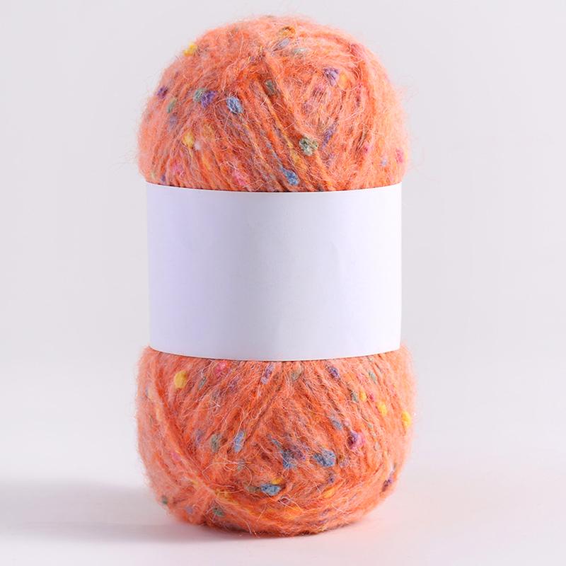 1 Roll DIY Knitting Crochet Rainbow Color Mohair Yarn 50g/ball Hand-woven Dot Comfortable