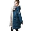 Women Coat Hooded Jacket Winter Casual Parkas Autumn Warm Letter Print Long Female Zipper Outerwear