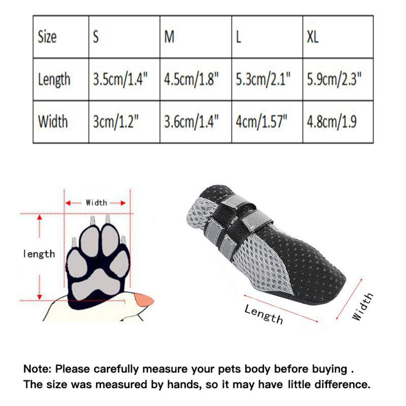 Breathable Pet Dog Outdoor Walking Shoes Net Soft Pet Puppy Shoes Night Safe Reflective Boots For Large Small Dogs