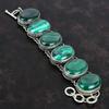 Malachite Gemstone Bracelet Vintage Handmade Bracelet 925 Sterling Silver Bracelet Malachite Jewelry Adjustable Chain Bracelet Gifts For Dad