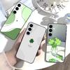 Чехол для телефона Samsung Galaxy A73, 21, 22, 32, 71, 53, 52, 51, 80, 5G с четырехлистным клевером, мягкий, черный.