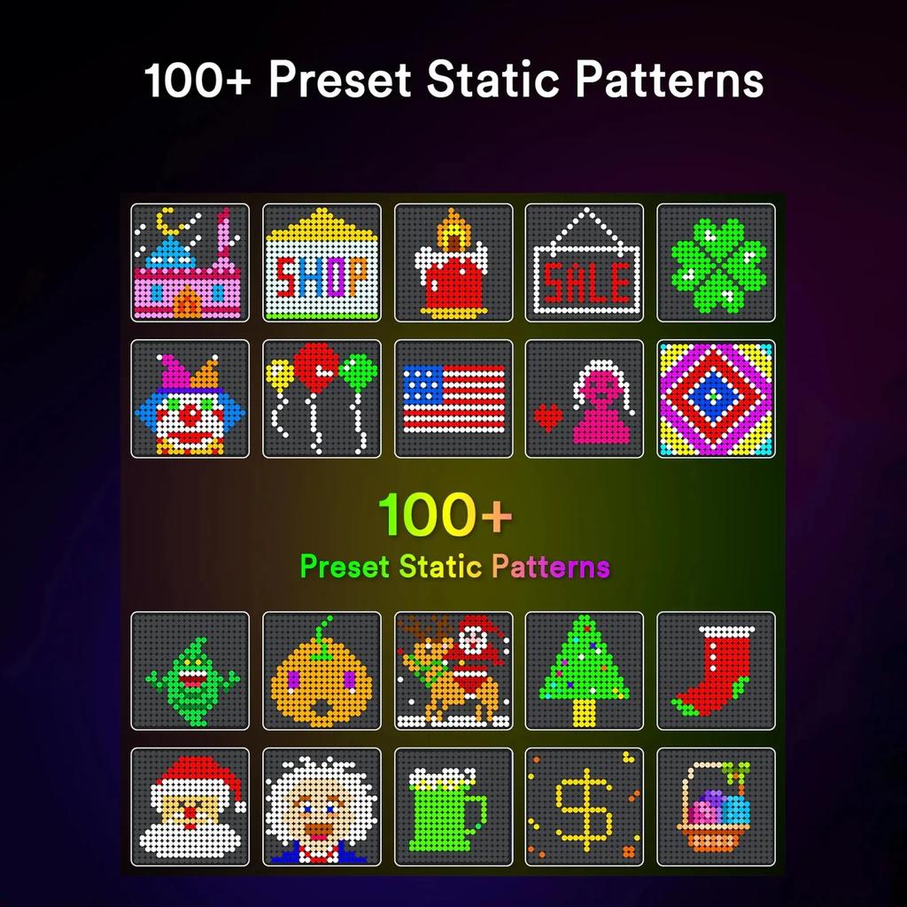 Smart Curtain Lights LED String Lights DIY Dynamic Pattern Music Sync Timer App Remote Control for Bedroom Christmas Party Decor