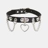 Трансграничный панк чокер из кожи с кисточкой в виде сердца - Ожерелье в стиле темного ночного клуба и рока