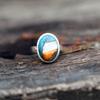 Oyster Copper Turquoise Gemstone Ring, Oval Ring, Unisex Ring, Wedding Engagement Gift, Silver Ring, Statement Ring