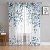 Abstract Sage Green Leaves Branches Sheer Curtains for Living Room Decoration Window Curtain Kitchen Tulle Voile Organza Drapes