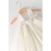 Baby Boy Boy Satin Lined Three Lels Plutized Tulle Adjustable Strap Dress (ecru)