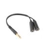 6.35mm Stereo Plug Male To Dual 1/4" 6.35mm Jack Female Audio Y Splitter Cable