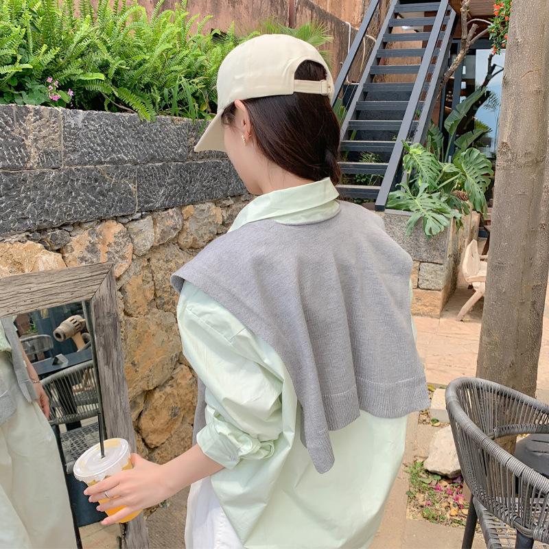 New Knitted Solid Color Letter Shawl For Women Versatile Student Outdoor Shoulder Spring/Summer Air Conditioning Room Shoulder