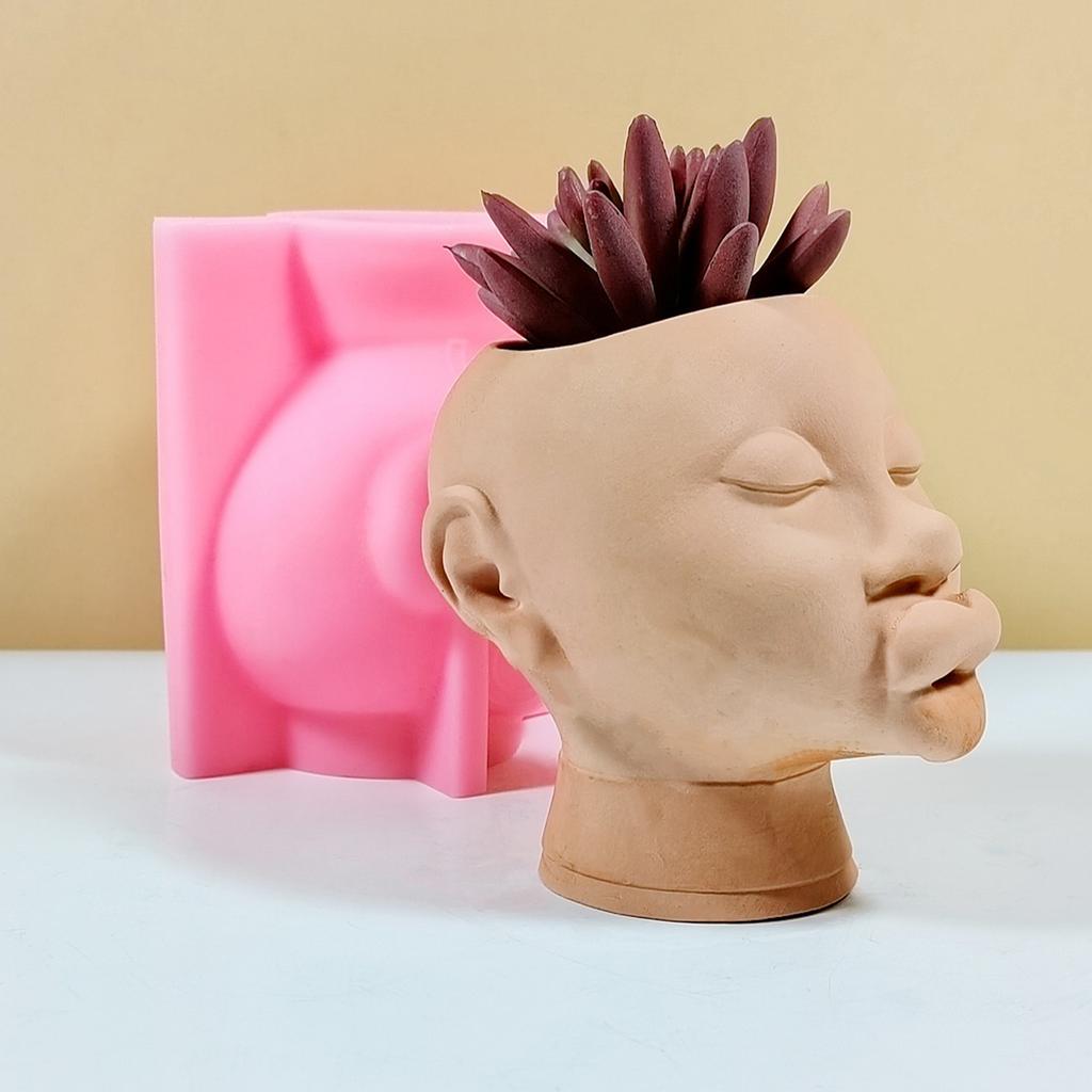 Girl Pen Holder Silicone Mold Table Ornament Succulent Planter Flowerpot Molds Epoxy Resin Mold DIY Plaster Making Tool