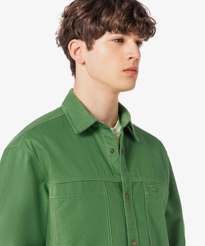 LACOSTE Мужская рубашка Ch9445-56G 02M, японский крой, свободная посадка, нагрудный карман
