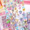 Cute Ghost, Chubby Bird, Strawberry Rabbit & Peach Penguin 3D Embossed Stickers for Kids