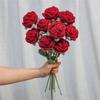 1/5/9pcs Hand Knitted Fake Rose Flowers Crochet Woven Rose Flower Bouquet  Mother's Day