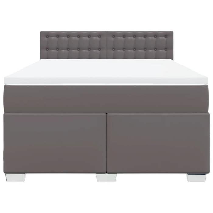 Maison Exclusive - Sommier à lattes de lit avec matelas Gris 140x200 cm Similicuir