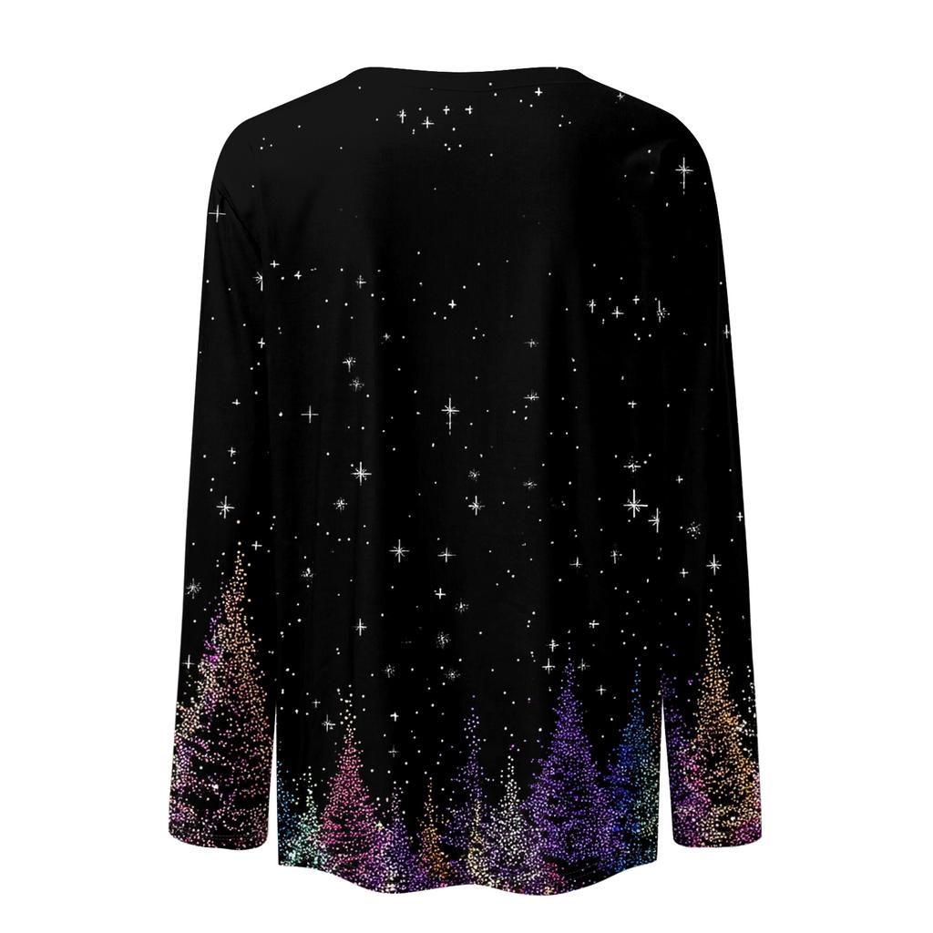 Long Sleeve Shirts For Women Cute Print Graphic Tees Blouses Casual Plus Size Basic Tops Pullover