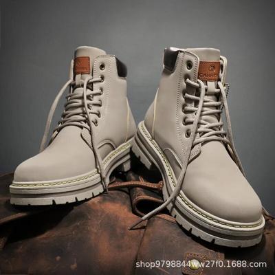 Высокие ботинки, мужская кожаная обувь, модные мотоциклетные ботильоны в стиле милитари, мужские зимние ботинки, мужская обувь на шнуровке, Botas Hombre