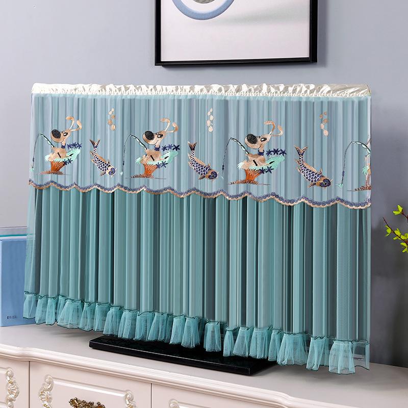 1 шт. Собака Утка Медведь Ультратонкий Телевизор ЖК Защитник 32/37-40 Дюймов Вышитое Кружево Мультяшное Животное Пылезащитный Чехол Защитный Чехол