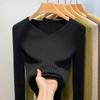 Bottom Shirt Women's New Women's Clothing Temperament V-neck Solid Color Pullover Sweater Thin Inner Waist Top