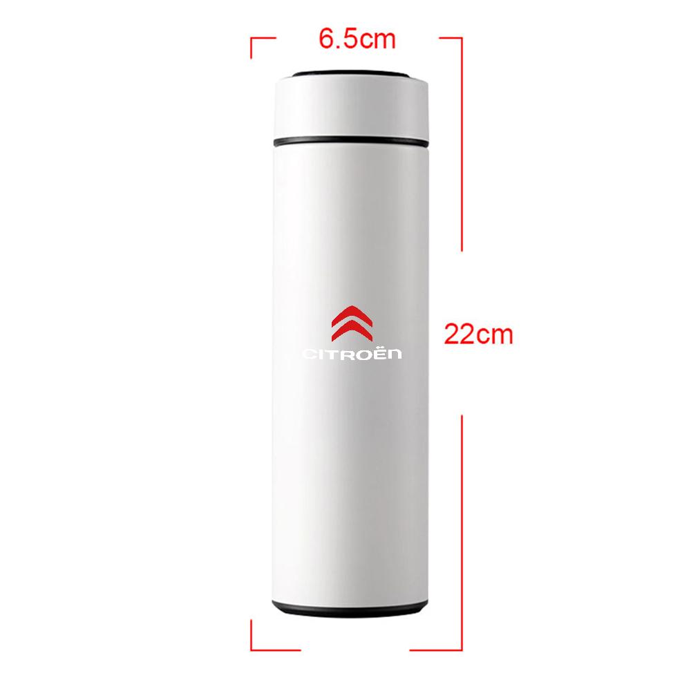 500ml Smart Thermo Mug Filter Coffee Water Flask Temperature Display For Citroen C1 C2 C3 VTS C4 DS Saxo C4L C5 Auto Valve Cap 