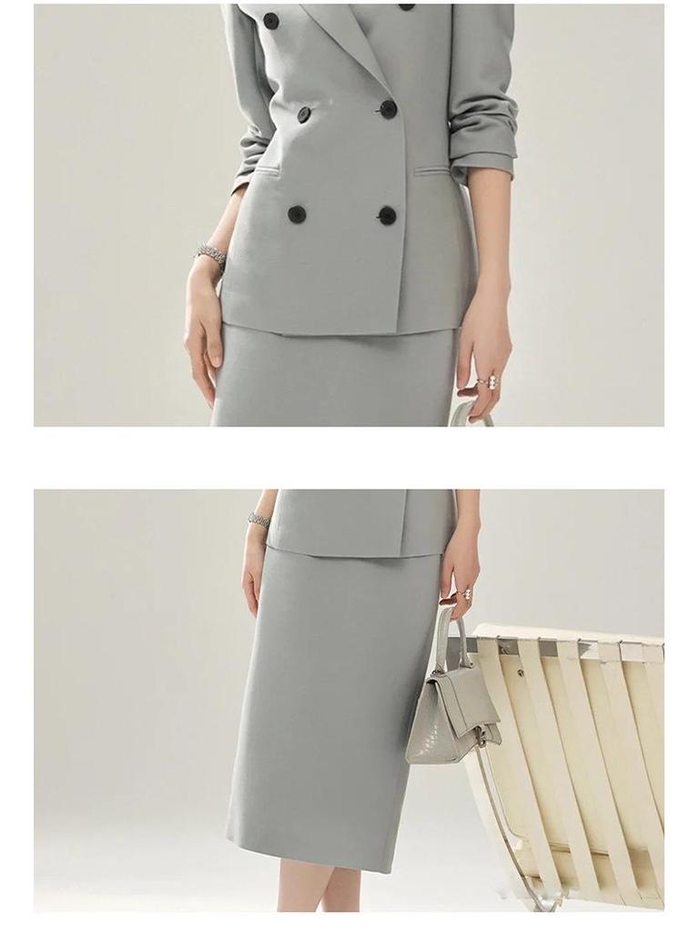 Шикарный модный пригородный костюм: Комплект из облегающего блейзера и юбки для изысканного стиля OL