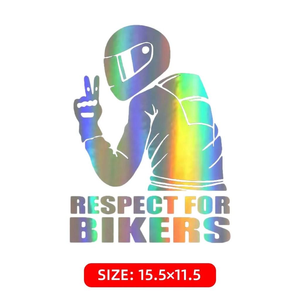 Наклейка Respect for Bikers - Крутая наклейка с изображением мотоциклиста для автомобиля/мотоцикла