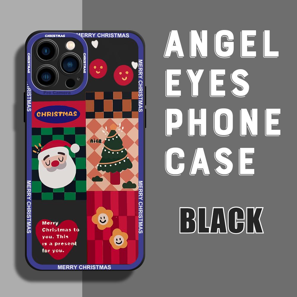 Для iPhone 16 15 14 Pro Max Redmi Note 13 12 Pro Samsung S25 S24 Ultra A13 A14 A15 A16 Полный защитный объектив Мягкий силиконовый чехол с рождественским узором