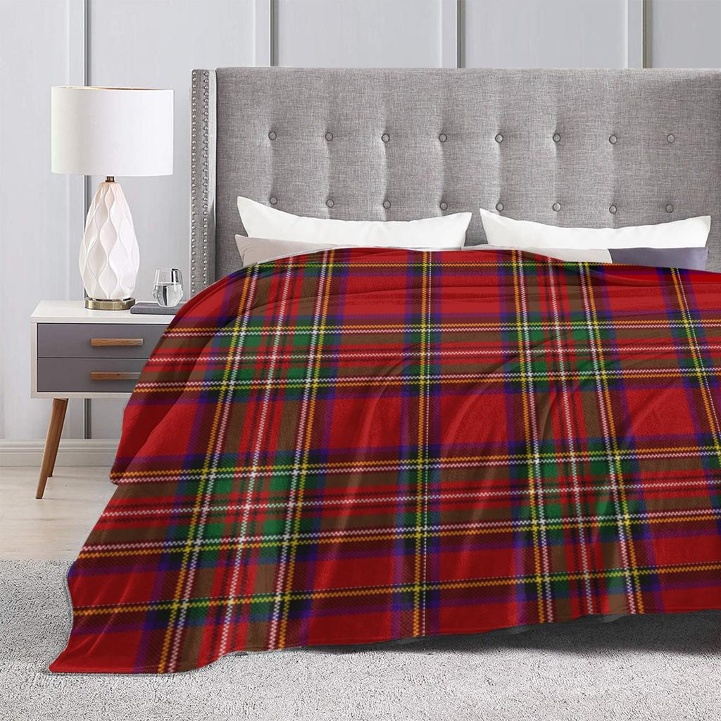 Christmas Red Green Check Tartan Plaid Blankets Coral Fleece Plush Textile Decor Portable Throw Blanket for Bed Travel Rug Piece