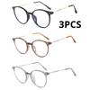 3Pcs Ultralight Steel Wire Leg Finished Myopia Glasses Women Transparent Gray Oval Short-Sighted Eyewear